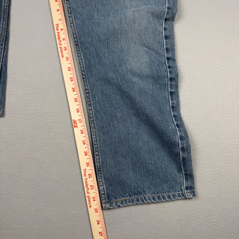 Levis 505 Regular Fit Jeans Mens 36x29 (36x25) Medium Wash Blue Straight Leg - Picture 5 of 12
